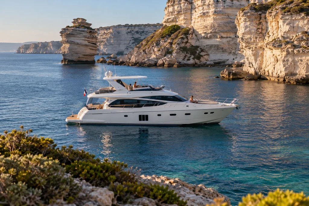 Flybridge Yacht Charter Bonifacio